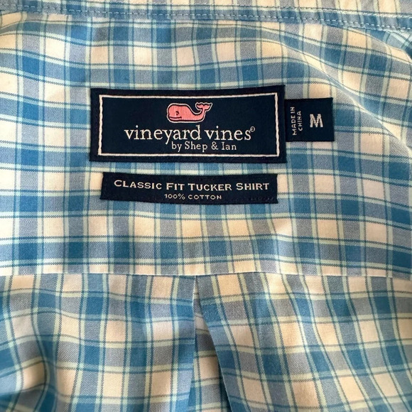 Vineyard Vines Men's Classic Fit Tucker Shirt USA Blue/White plaid Medium - Picture 9 of 14